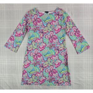 Melly M Women's Shift Dress Preppy Resortwear Cruise Butterfly Pastel M